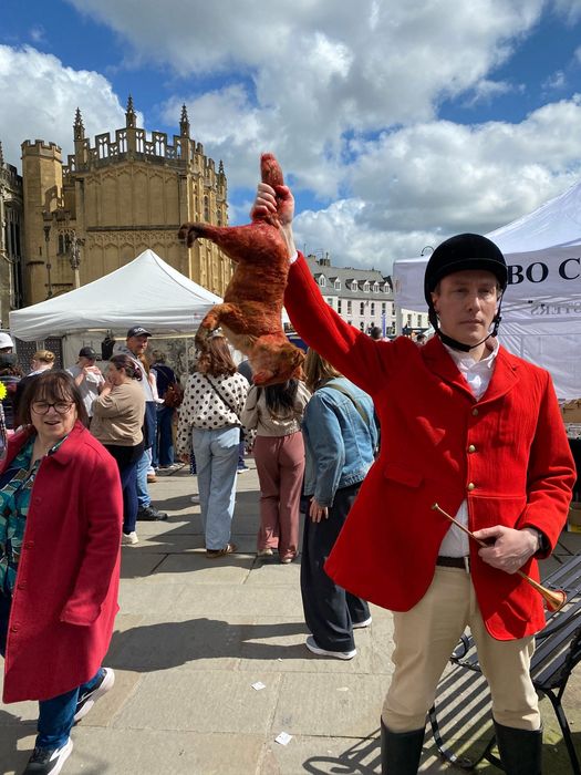 The League huntsman in Cirencester town centre